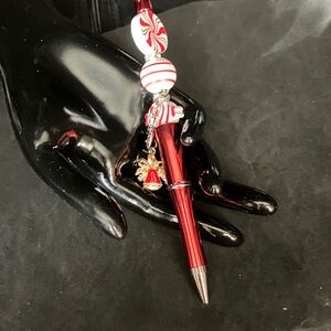 Red and White Charm Pen